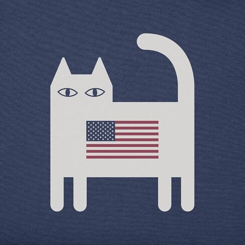 Life is Good. Men's Bert's Flag Cat Short Sleeve Crusher Tee, Darkest Blue in Kuwait