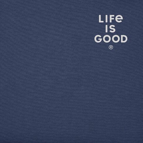 Life is Good. Men's Bert's Flag Cat Short Sleeve Crusher Tee, Darkest Blue in Kuwait