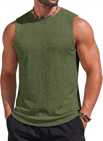Runcati Men's Workout Tank Tops Sleeveless Athletic Gym Muscle Shirt Casual Basic Summer Fitness Tees in Saudi Arabia
