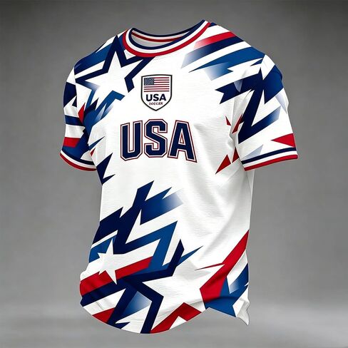 Soccer Jerseys for Men American Flag USA Team Fans Cup Shirts Mesh Quick Dry Performance Athletic Shirts in Saudi Arabia