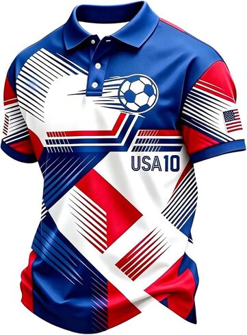 Soccer Jerseys for Men American Flag USA Team Fans Cup Shirts Mesh Quick Dry Performance Athletic Shirts in Saudi Arabia