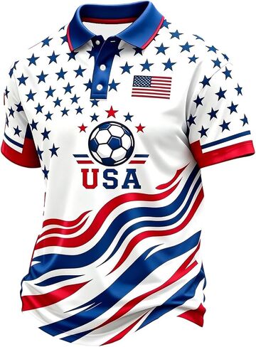 Soccer Jerseys for Men American Flag USA Team Fans Cup Shirts Mesh Quick Dry Performance Athletic Shirts in Saudi Arabia
