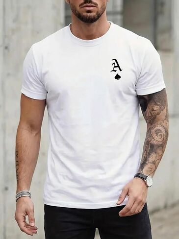 Men's White Classic Tee, Short Sleeve Crew Neck Soft Quick Dry Fitted T Shirt, S-2XL in Kuwait