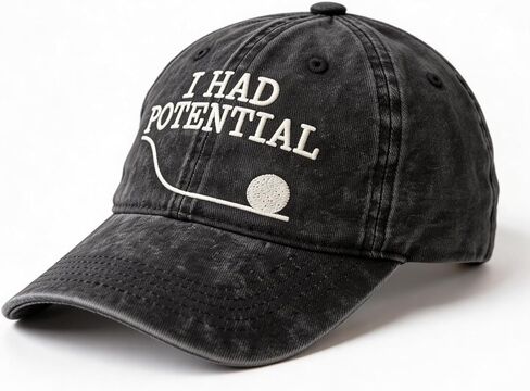 I Had Potential Embroidered Baseball Cap for Men Women Vintage Hats Trucker Dad Hat Funny Novelty Quote Graphic Washed Cap Black in Saudi Arabia