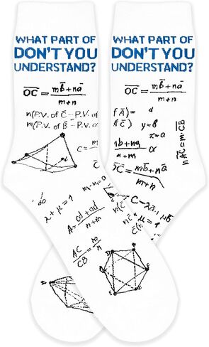 "What Part Of Don't You Understand? Novelty Crew Socks - Funny Gift for Math Geeks & Students.(133) in Saudi Arabia