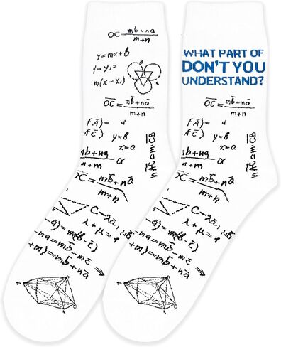 "What Part Of Don't You Understand? Novelty Crew Socks - Funny Gift for Math Geeks & Students.(133) in Saudi Arabia