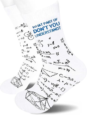 "What Part Of Don't You Understand? Novelty Crew Socks - Funny Gift for Math Geeks & Students.(133) in Saudi Arabia