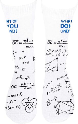 "What Part Of Don't You Understand? Novelty Crew Socks - Funny Gift for Math Geeks & Students.(133) in Saudi Arabia