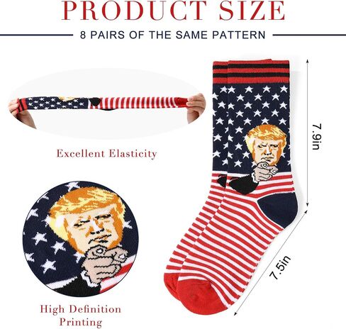 8 Pairs 2026MAGA Socks Make America Great Again USA Sock Republican Socks Tang Ma-ga Gag Gifts For Men Womens in Saudi Arabia
