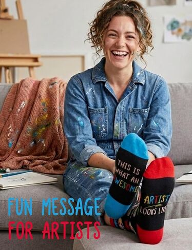 InnoBeta Artist Gifts Socks for Men Women, Art Teacher, Painter, Art Lovers on Birthday, Christmas in Kuwait