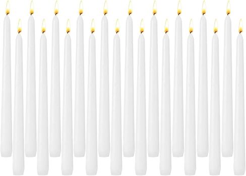 20-Pack Ice Blue Taper Candles Unscented, 10 Inch Tall Dinner Table Candles for Winter Wedding Centerpieces, Bulk Candlesticks Smokeless Dripless, Cool Blue Decorative Candle for Home Decor in Kuwait