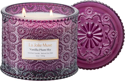 LA JOLIE MUSE Citrine Pink Peony Scented Candles for Home,19 oz Natural Soy | Large Jar Luxury Candle, Clean Non Toxic Wax, Gifts for Women, Decorative Candles for Candle Warmer, Wood Wick, Floral Citrus in Saudi Arabia