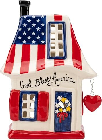 Blue Sky Clayworks Rustic Farm Candle House, 5.5" L x 4.625" W x 8.125" H in Kuwait