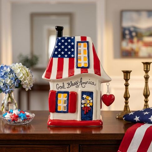 Blue Sky Clayworks Rustic Farm Candle House, 5.5" L x 4.625" W x 8.125" H in Kuwait
