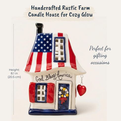 Blue Sky Clayworks Rustic Farm Candle House, 5.5" L x 4.625" W x 8.125" H in Kuwait