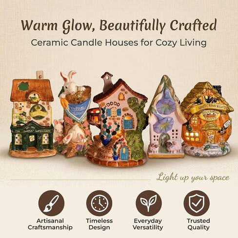 Blue Sky Clayworks Rustic Farm Candle House, 5.5" L x 4.625" W x 8.125" H in Kuwait