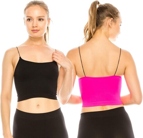 Kurve Amerian Made Skinny Strap Crop Bra Cami, UV Protective Fabric UPF 50+ (Made with Love in The USA) in Saudi Arabia