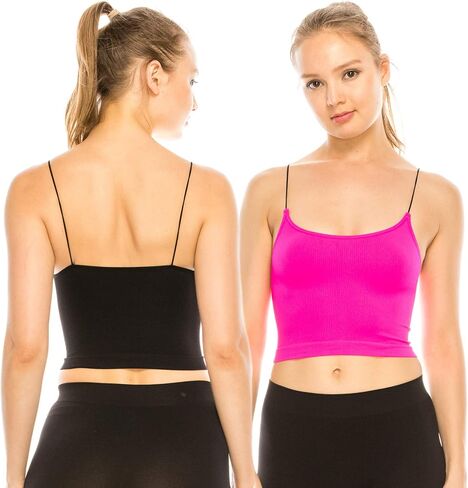 Kurve Amerian Made Skinny Strap Crop Bra Cami, UV Protective Fabric UPF 50+ (Made with Love in The USA) in Saudi Arabia
