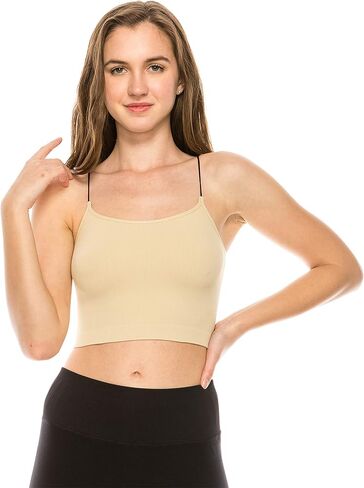 Kurve Amerian Made Skinny Strap Crop Bra Cami, UV Protective Fabric UPF 50+ (Made with Love in The USA) in Saudi Arabia