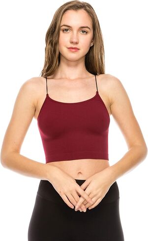 Kurve Amerian Made Skinny Strap Crop Bra Cami, UV Protective Fabric UPF 50+ (Made with Love in The USA) in Saudi Arabia