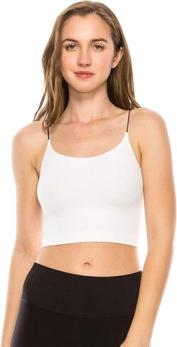 Kurve Amerian Made Skinny Strap Crop Bra Cami, UV Protective Fabric UPF 50+ (Made with Love in The USA) in Saudi Arabia