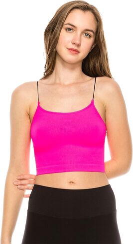 Kurve Amerian Made Skinny Strap Crop Bra Cami, UV Protective Fabric UPF 50+ (Made with Love in The USA) in Saudi Arabia