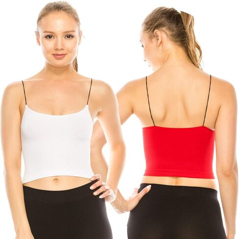 Kurve Amerian Made Skinny Strap Crop Bra Cami, UV Protective Fabric UPF 50+ (Made with Love in The USA) in Saudi Arabia