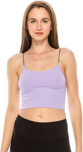 Kurve Amerian Made Skinny Strap Crop Bra Cami, UV Protective Fabric UPF 50+ (Made with Love in The USA) in Saudi Arabia