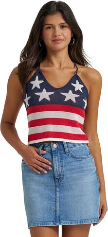 Wrangler Blue (Red/White/Blue) Stars and Stripes Women's Crochet Tank 112379502 in Kuwait