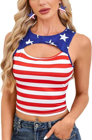 Women Crop Top Tank Tops Sleeveless Printed Shirts in Saudi Arabia