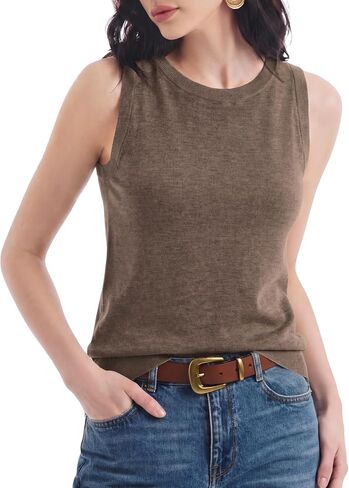 Women's Wool Blend Sleeveless Sweaters Lightweight Summer Tank Tops Business Casual Sweater Grace in Motion Collection in Saudi Arabia