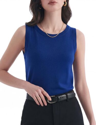 Women's Wool Blend Sleeveless Sweaters Lightweight Summer Tank Tops Business Casual Sweater Grace in Motion Collection in Saudi Arabia