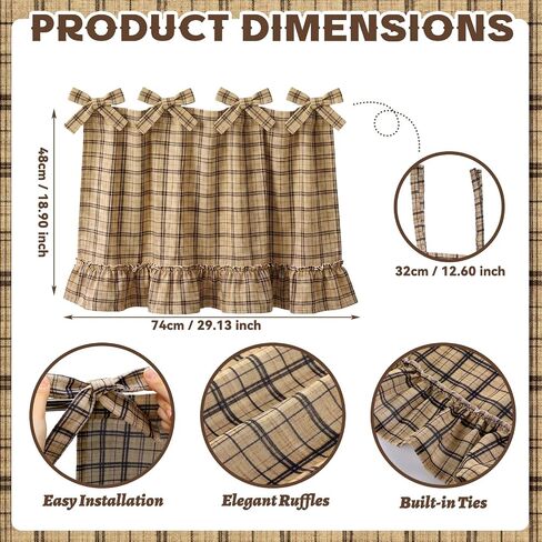Ruffled Oven Skirt Oven Skirt Curtain for Door Farmhouse Oat Trim Gingham Kitchen Decor for Dishwashers Washing Machine Handmade in Saudi Arabia