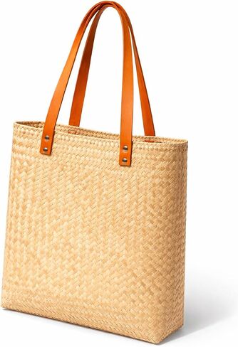 Handwoven Straw Tote Bag, Natural Palm Woven Shoulder Bag for Women, Boho Market Purse, Summer Travel & Shopping in Saudi Arabia
