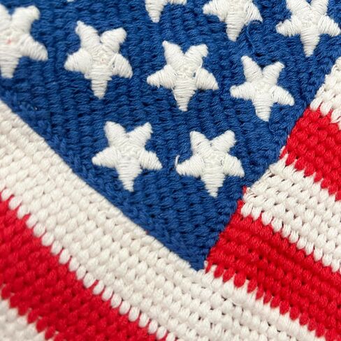 USA Flag Bandana Headband, Handmade Red White Blue Crochet Bandana, Patriotic Hair Accessory for 4th of July in Saudi Arabia