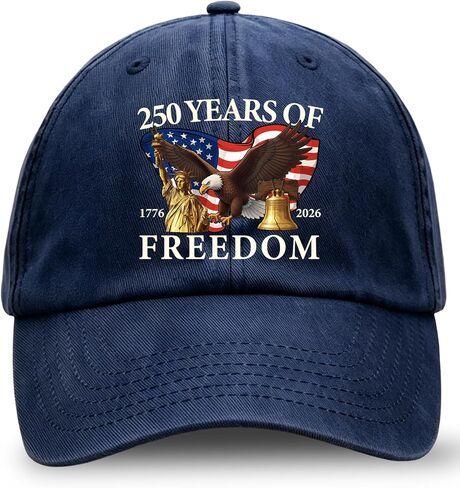 250th Anniversary USA Hat - Adjustable Blue 250 Year American Anniversary Hat with Eagle Liberty Bell Statue of Liberty Baseball Cap Patriotic Hats for Men Women in Saudi Arabia