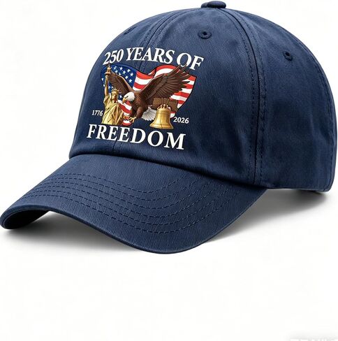 250th Anniversary USA Hat - Adjustable Blue 250 Year American Anniversary Hat with Eagle Liberty Bell Statue of Liberty Baseball Cap Patriotic Hats for Men Women in Saudi Arabia