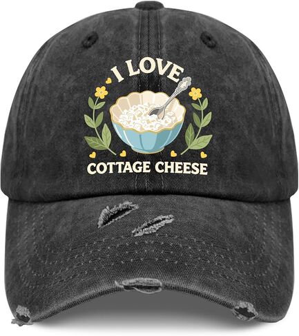 قبعات I Loves Cottage Cheese قبعات البيسبول النسائية المغسولة بشكل رائع in Kuwait
