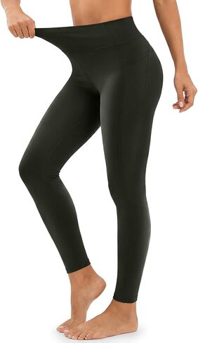 Compression Leggings with Pocket for Women - High Waist Tummy Control Workout Running Yoga Pants Sculpting GYM Fitness in Saudi Arabia