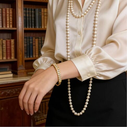 Sparkle Gold Plated Rhinestone Bangle Bracelet for Women - Braided Pattern CZ Bracelet, Dainty Gold Jewelry for Wedding Prom Party Daily Wear Gift for Her in Saudi Arabia