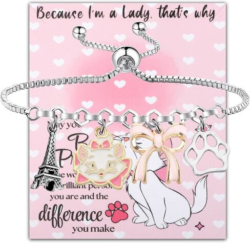 SEIRAA Cartoon Cat Bracelet Cat Lover Gifts Cat Movie Jewelry Because I'm A Lady That's Why Bracelet Cats Lady Gift in Kuwait