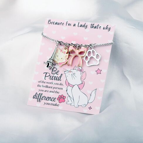 SEIRAA Cartoon Cat Bracelet Cat Lover Gifts Cat Movie Jewelry Because I'm A Lady That's Why Bracelet Cats Lady Gift in Kuwait