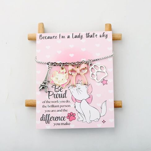 SEIRAA Cartoon Cat Bracelet Cat Lover Gifts Cat Movie Jewelry Because I'm A Lady That's Why Bracelet Cats Lady Gift in Kuwait