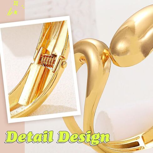 ACEDRE Chunky Gold Bangle Bracelet Thick Waterdrop Twist Cuff Bracelets Jewelry for Women in Saudi Arabia