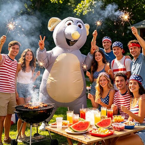 Inflatable Mouse Costume Adult Size Air Blow up Mouse Costume for Halloween Christmas Cosplay Party Full Body Outfit in Saudi Arabia
