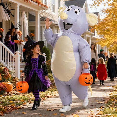 Inflatable Mouse Costume Adult Size Air Blow up Mouse Costume for Halloween Christmas Cosplay Party Full Body Outfit in Saudi Arabia