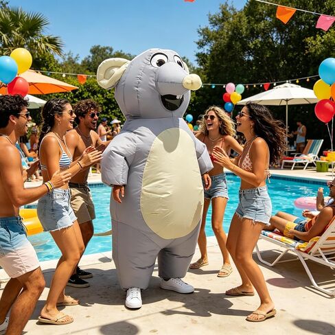 Inflatable Mouse Costume Adult Size Air Blow up Mouse Costume for Halloween Christmas Cosplay Party Full Body Outfit in Saudi Arabia