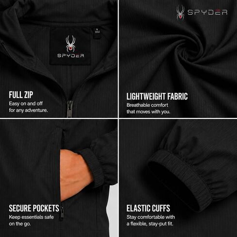 Spyder Womens Windbreaker Jacket - Lightweight Twill Wind-Resistant Full Zip Up Hooded Jacket for Women in Kuwait