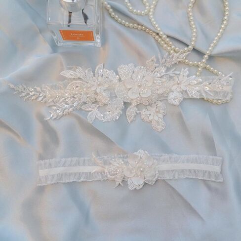 Lace Wedding Garters for Bride, Women Wedding Gifts Accessories Bridal Legs Garter with Stretch in Saudi Arabia