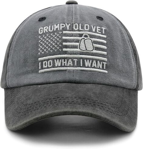 Waldeal Grumpy Old Vet Hat for Men, Adjustable Embroidered Military Veteran Baseball Cap in Kuwait